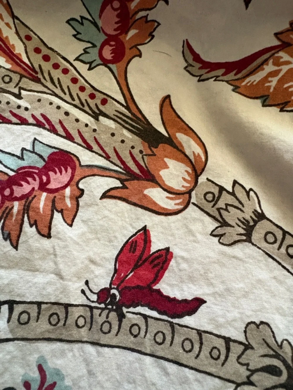 POTTERY BARN PALAMPORE Lolita/Deidre Queen Full Duvet Cover Butterflies